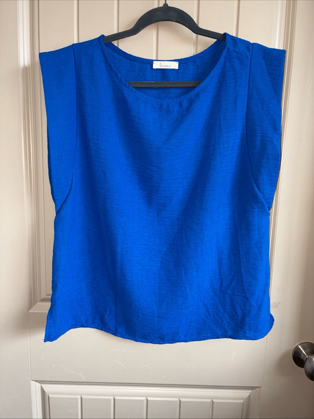 Sleeveless Cotton Blend Tank in Cobalt Blue